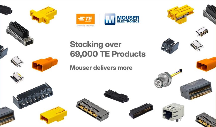 Mouser Electronics Stocking Wide Portfolio of TE Connectivity Solutions